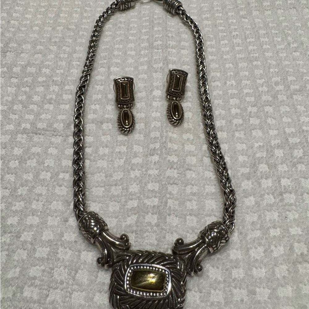 Brighton Silver and Gold-Tone Necklace Set